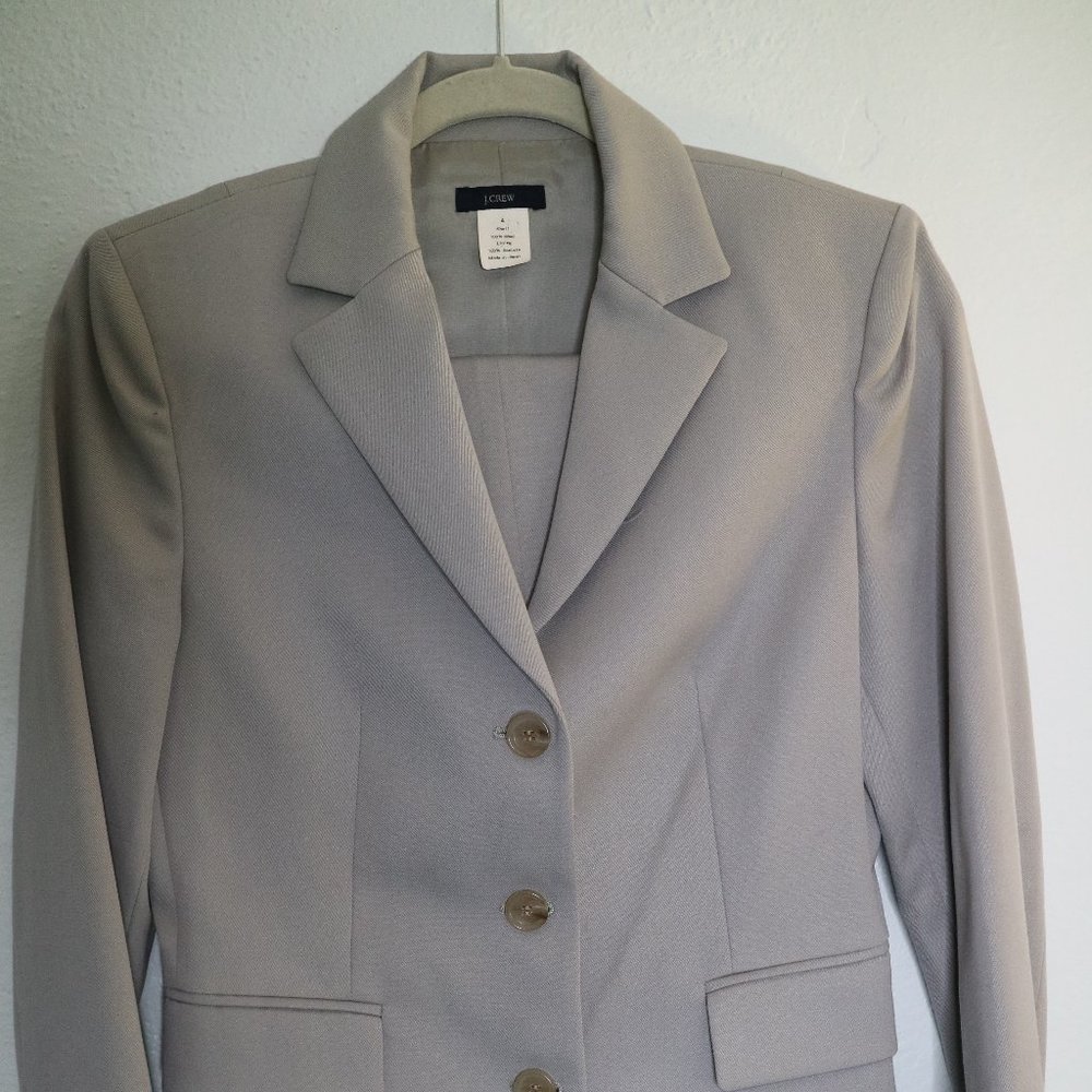 J. Crew Wool Boyfriend Blazer Dress Pants Suit Set